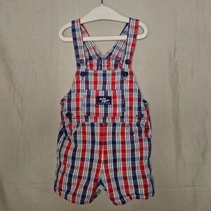 OshKosh Baby B'Gosh Overalls Plaid‎ Romper 24 Months